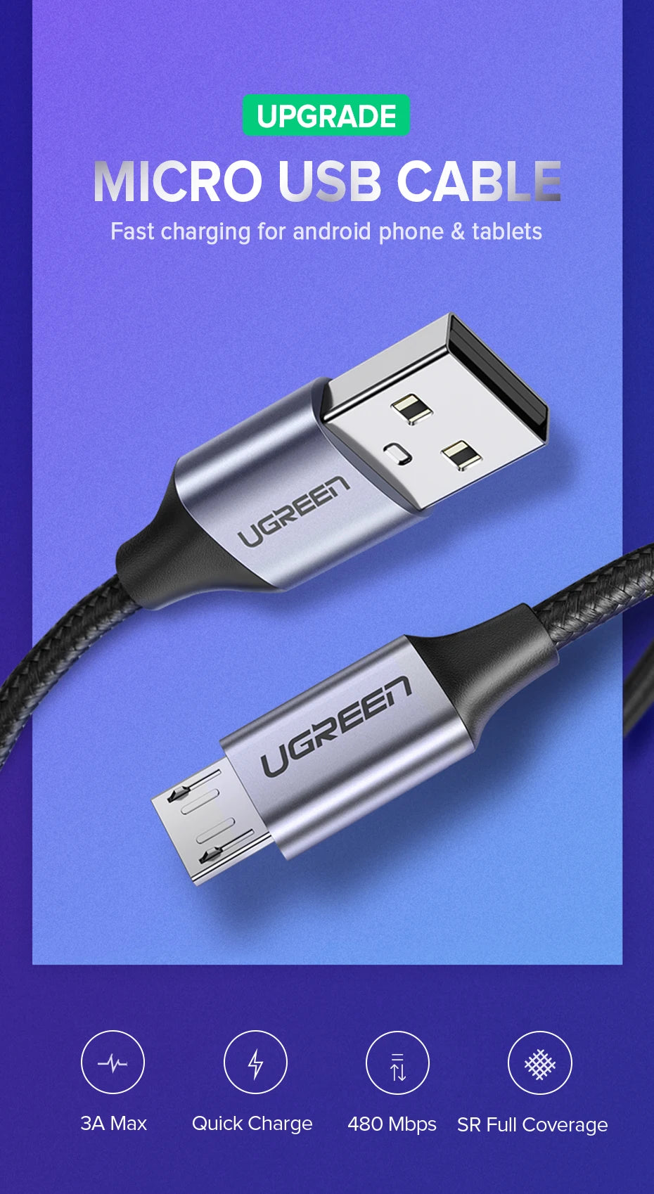 Ugreen Micro USB Cable 2A