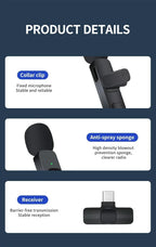 Lenovo Mini Portable Wireless Lavalier Microphone