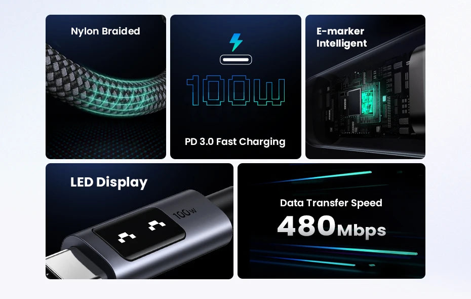 UGREEN UNO PD100W Fast Charge USB C Cable