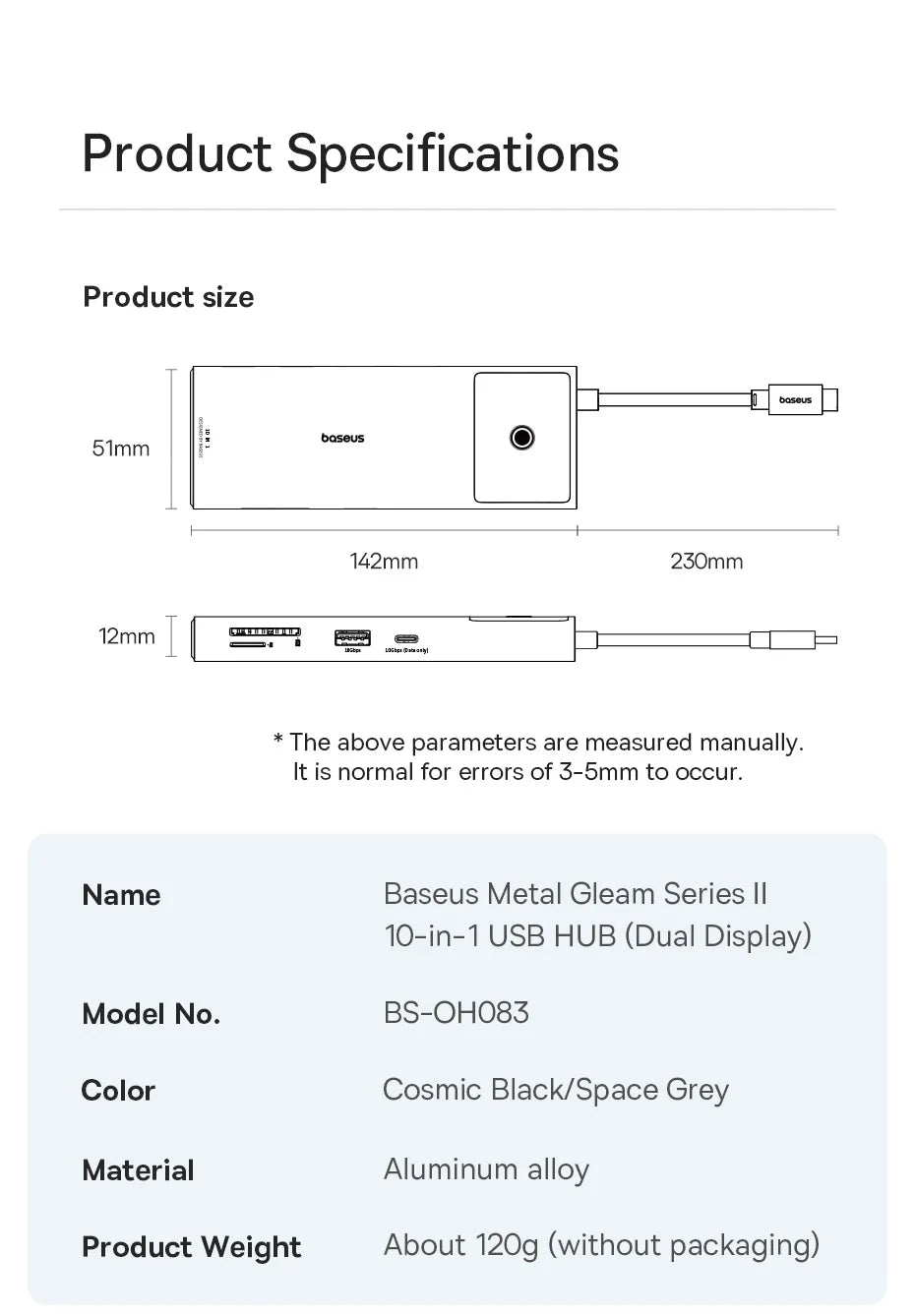 Baseus USB C HUB Dual