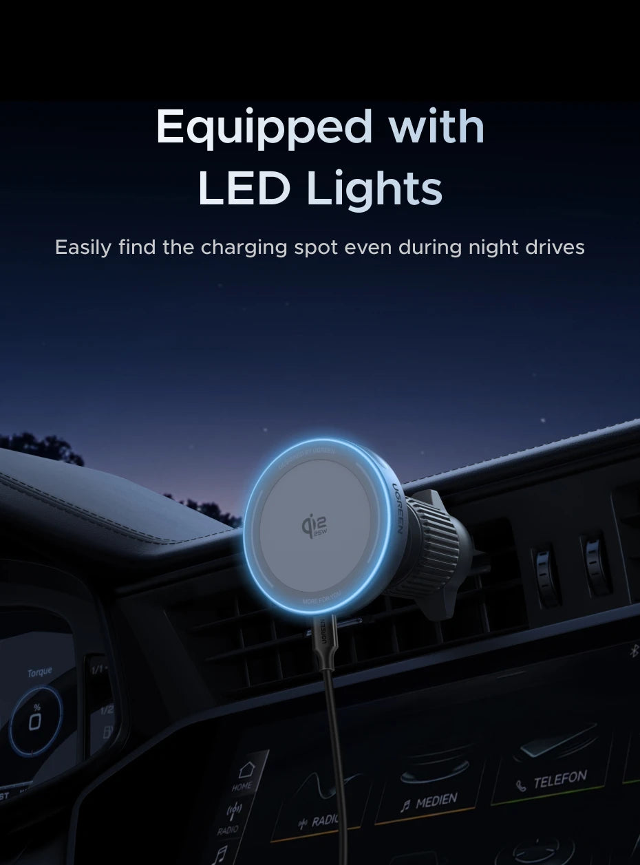 UGREEN Qi2 25W 15W Magnetic Car Phone Holder