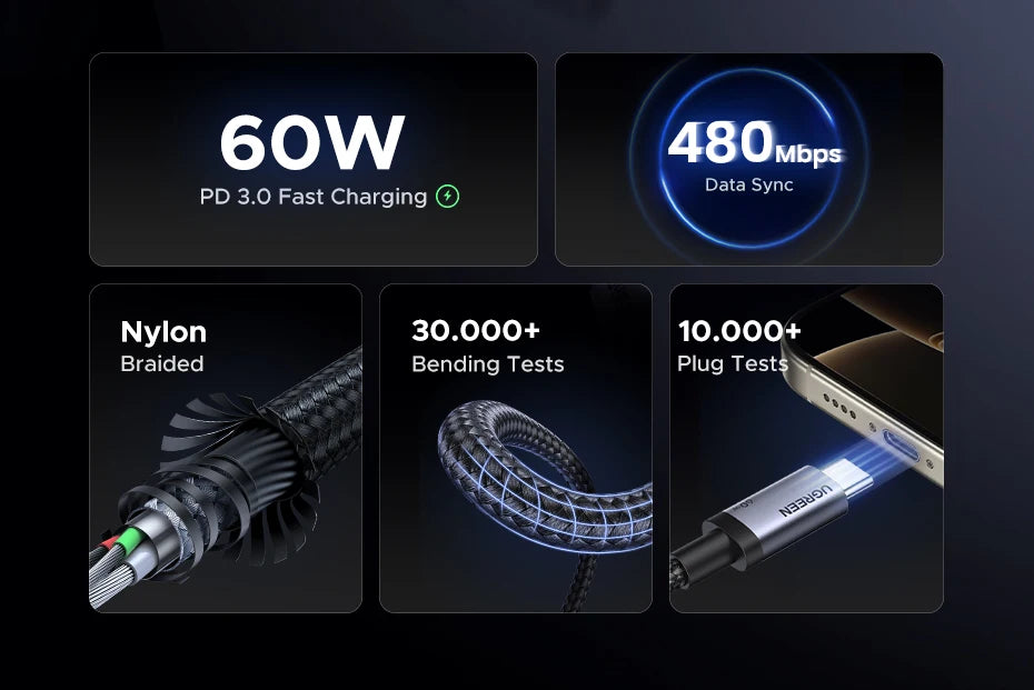 UGREEN USB C Cable PD60W